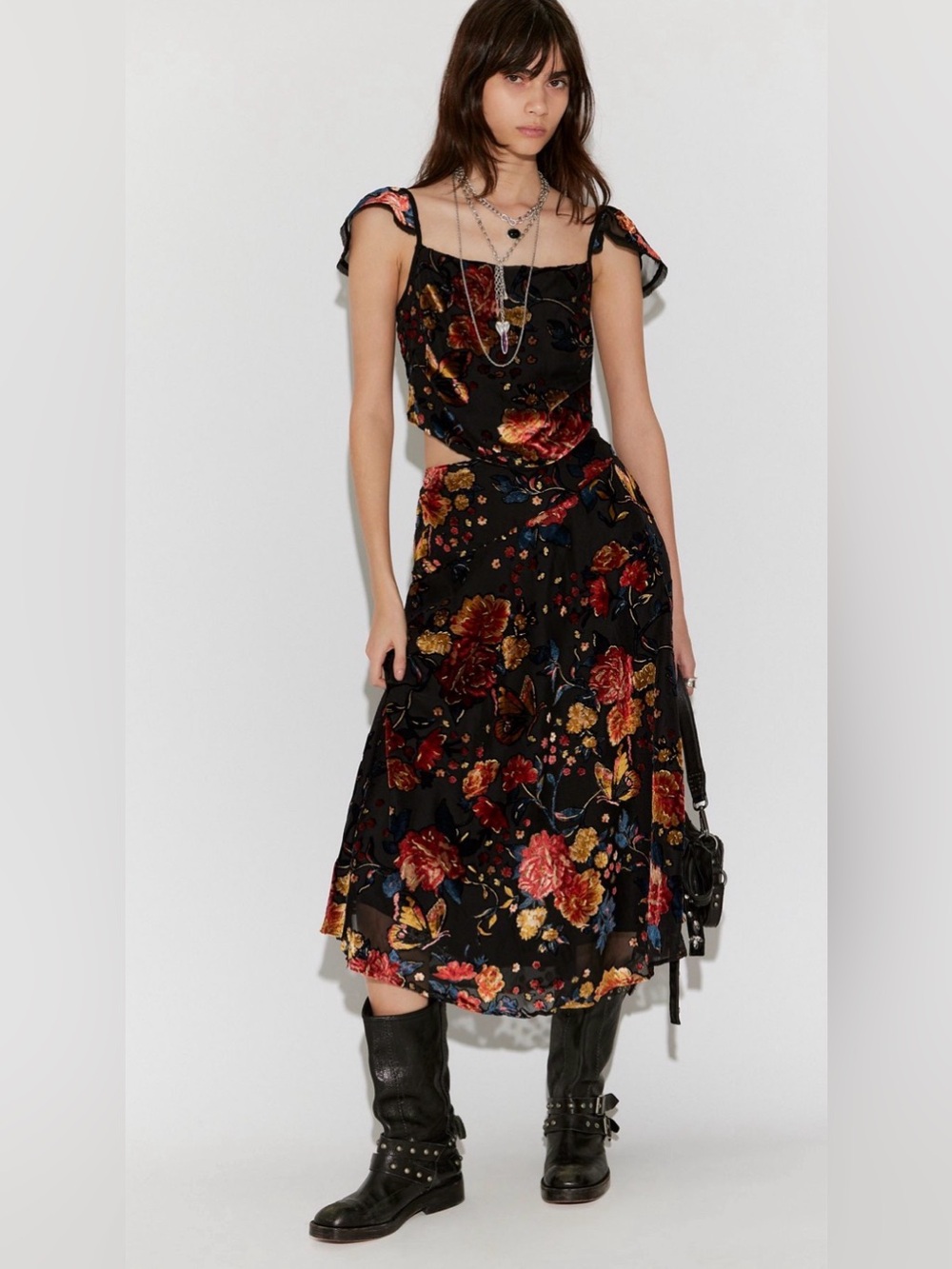 NWT Free People Electra Heart Midi‎ Skirt Set